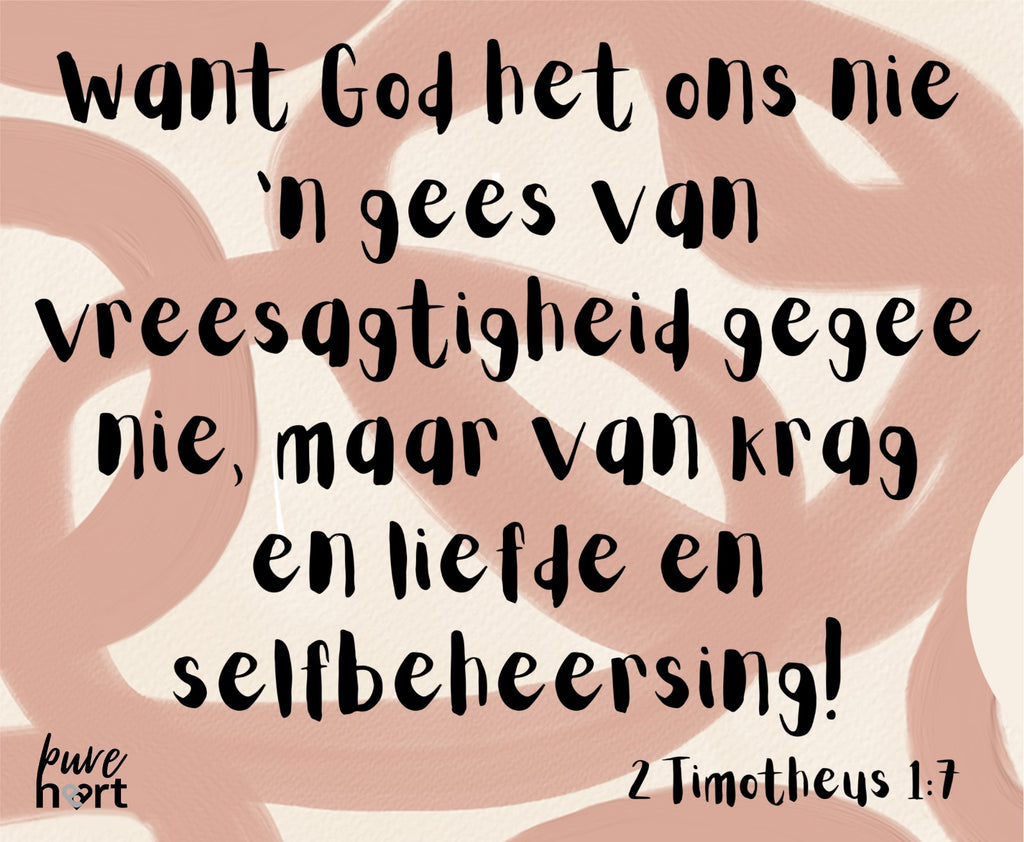 Mouse pads with Biblical Scripture in Afrikaans - 2 Timotheus 1:7