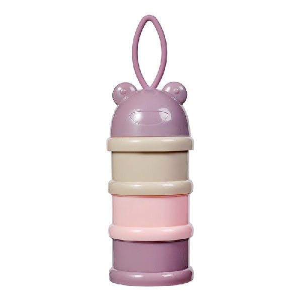 Baby Formula Dispenser Stackable Portable 3 Compartments in PINK
