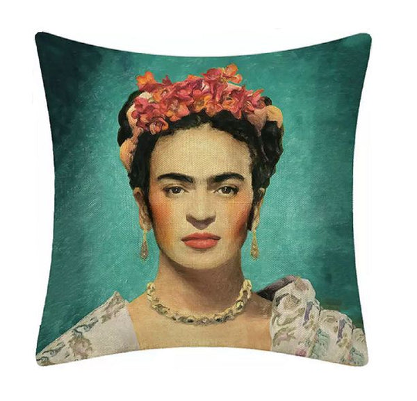 Cushion Cover - Frida Kahlo Self-Portrait Cotton Linen Blend A-Type