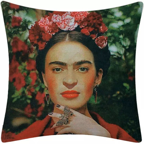 Cushion Cover - Frida Kahlo Self-Portrait Cotton Linen Blend B-Type