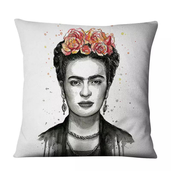 Cushion Cover - Frida Kahlo Self-Portrait Cotton Linen Blend D-Type