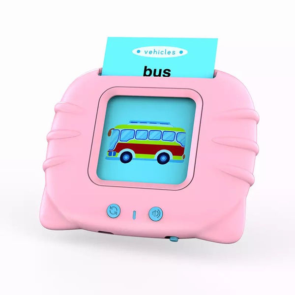 Flash Card Machine - Pictures and Audible Words Educational Toy in pink