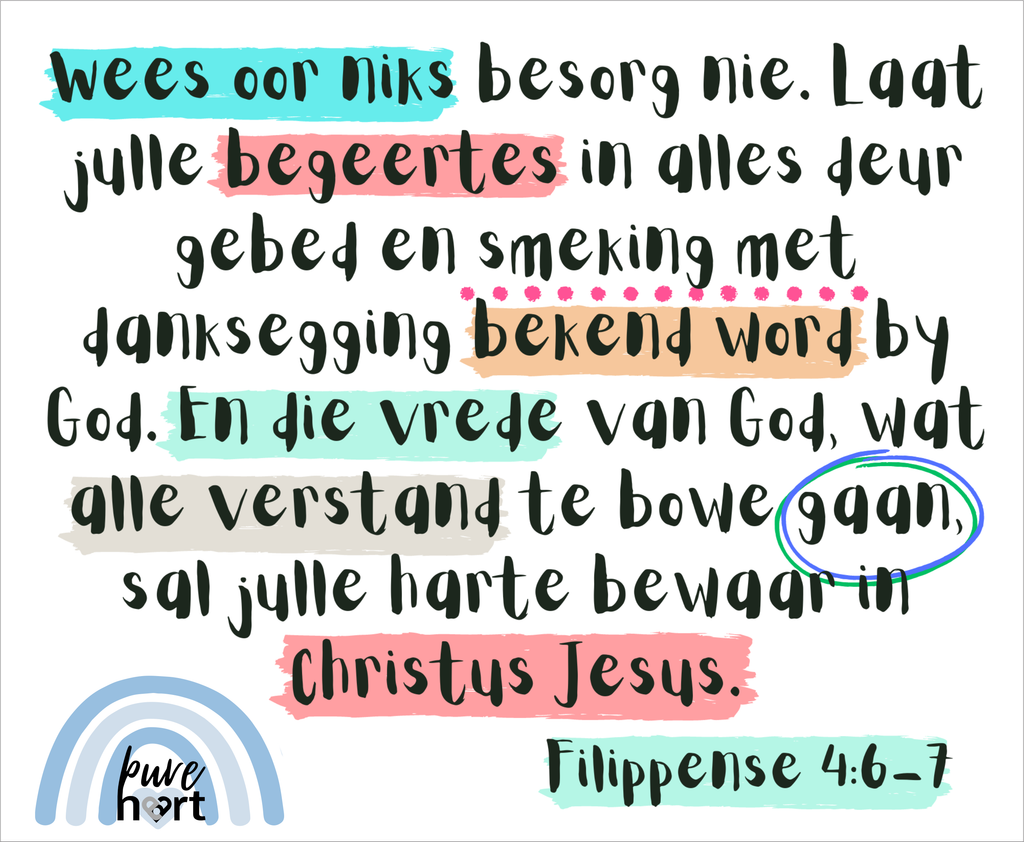 Mouse pads with Biblical Scripture in Afrikaans - Filippense 4:6-7